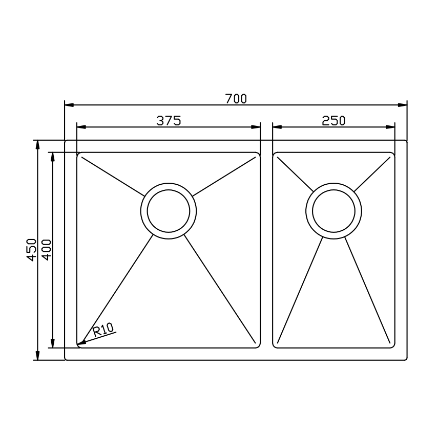 CYD7045L DOUBLE BOWLS MB