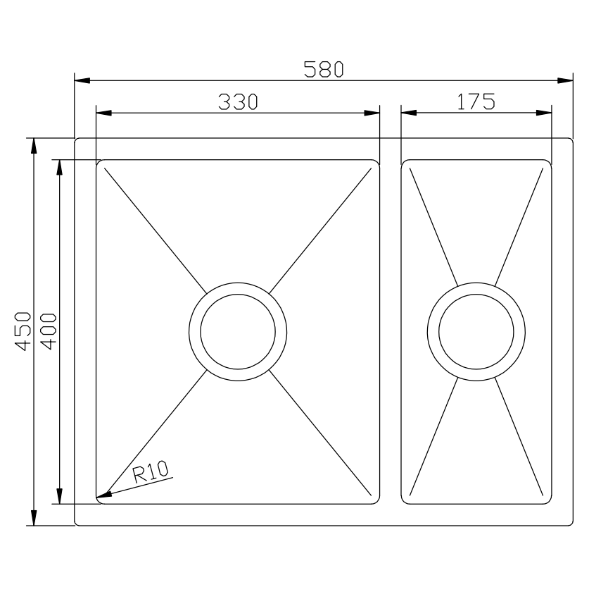 CYD5845 DOUBLE BOWLS