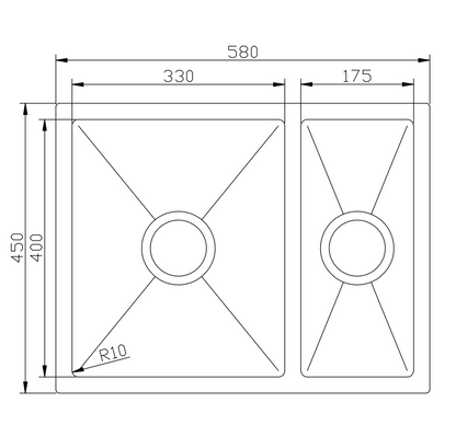 CYD5845 DOUBLE BOWLS