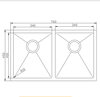 CYD7645 DOUBLE BOWLS BG