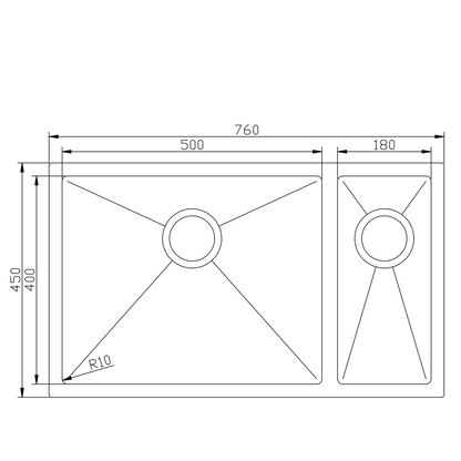 CYD7645L DOUBLE BOWLS MB
