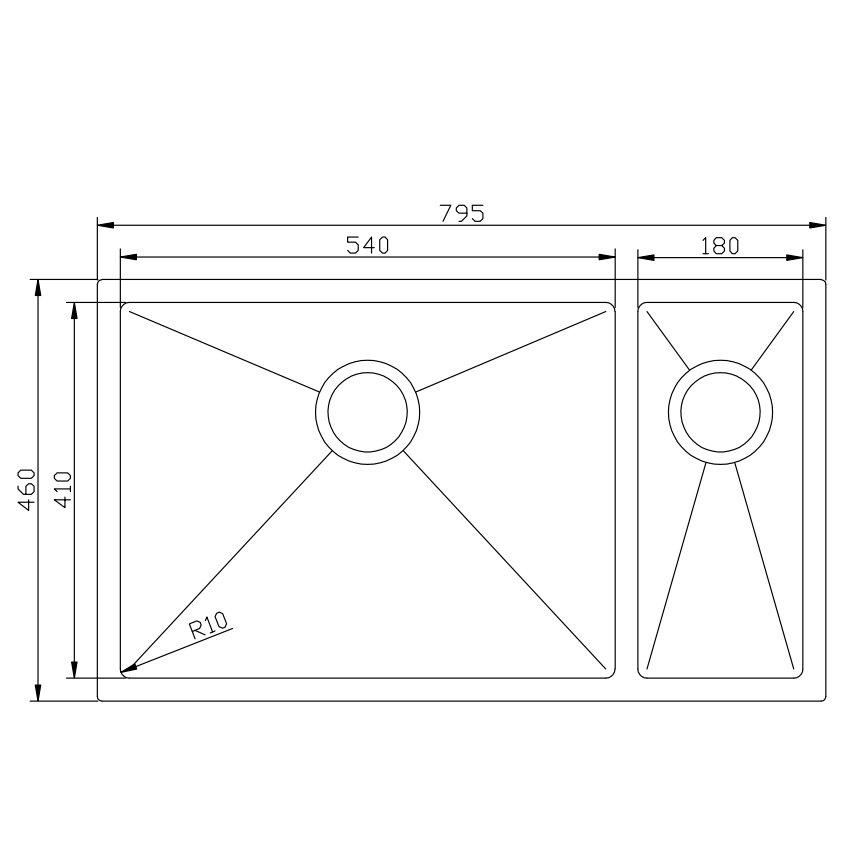 CYD8045L DOUBLE BOWLS