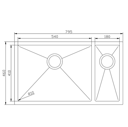 CYD8045L DOUBLE BOWLS
