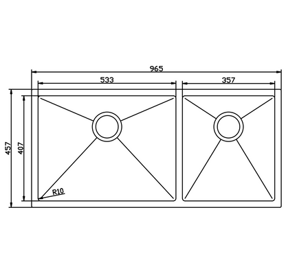 CYD9746 DOUBLE BOWLS